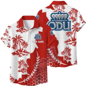 Old Dominion Monarchs Hawaiian Shirt Premium Lightweight Waffle Knit Personalize Name