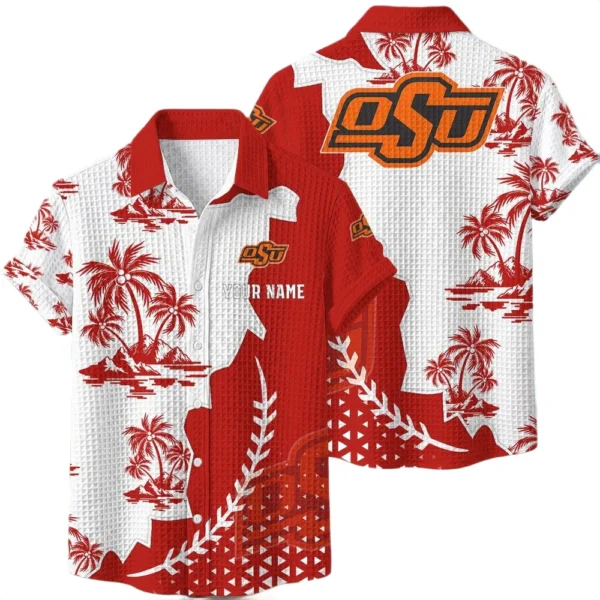 Oklahoma State Cowboys Hawaiian Shirt Premium Lightweight Waffle Knit Personalize Name