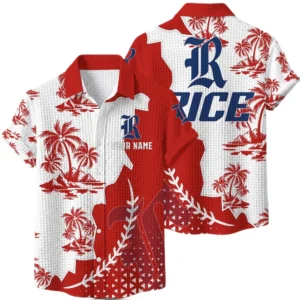 Rice Owls Hawaiian Shirt Premium Lightweight Waffle Knit Personalize Name