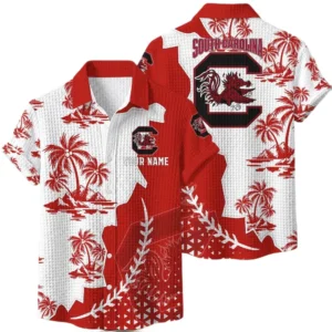 South Carolina Gamecocks Hawaiian Shirt Premium Lightweight Waffle Knit Personalize Name