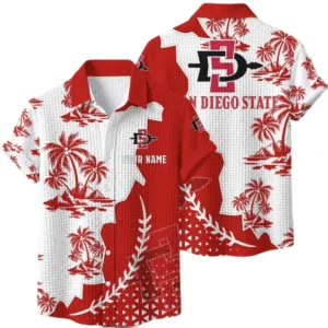 San Diego State Aztecs Hawaiian Shirt Premium Lightweight Waffle Knit Personalize Name