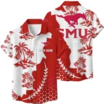 SMU Mustangs Hawaiian Shirt Premium Lightweight Waffle Knit Personalize Name