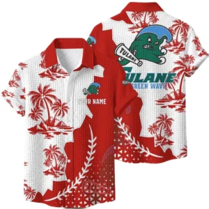 Tulane Green Wave Hawaiian Shirt Premium Lightweight Waffle Knit Personalize Name