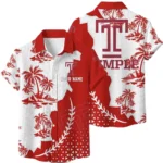 Temple Owls Hawaiian Shirt Premium Lightweight Waffle Knit Personalize Name