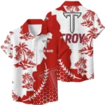 Troy Trojans Hawaiian Shirt Premium Lightweight Waffle Knit Personalize Name