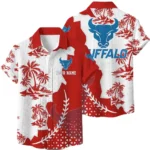 Buffalo Bulls Hawaiian Shirt Premium Lightweight Waffle Knit Personalize Name