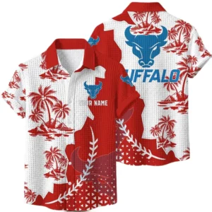 Buffalo Bulls Hawaiian Shirt Premium Lightweight Waffle Knit Personalize Name