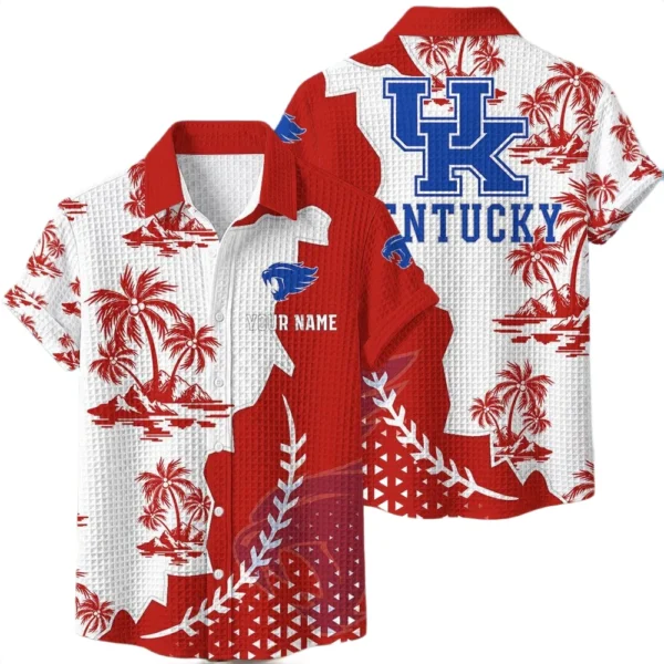 Kentucky Wildcats Hawaiian Shirt Premium Lightweight Waffle Knit Personalize Name