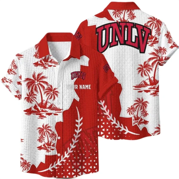 UNLV Rebels Hawaiian Shirt Premium Lightweight Waffle Knit Personalize Name