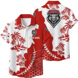 New Mexico Lobos Hawaiian Shirt Premium Lightweight Waffle Knit Personalize Name