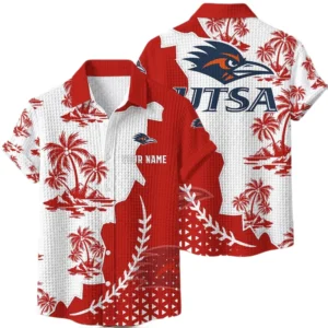 UTSA Roadrunners Hawaiian Shirt Premium Lightweight Waffle Knit Personalize Name