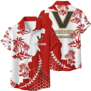 Vanderbilt Commodores Hawaiian Shirt Premium Lightweight Waffle Knit Personalize Name