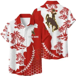 Wyoming Cowboys Hawaiian Shirt Premium Lightweight Waffle Knit Personalize Name
