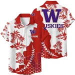 Washington Huskies Hawaiian Shirt Premium Lightweight Waffle Knit Personalize Name