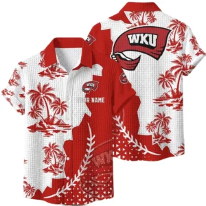 Western Kentucky Hilltoppers Hawaiian Shirt Premium Lightweight Waffle Knit Personalize Name