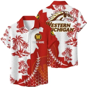 Western Michigan Broncos Hawaiian Shirt Premium Lightweight Waffle Knit Personalize Name