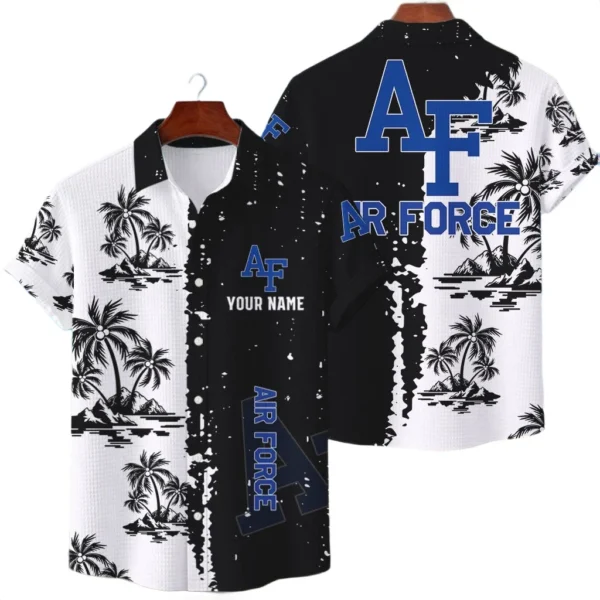 Air Force Falcons Hawaiian Shirt Premium Lightweight Waffle Knit Customize Name