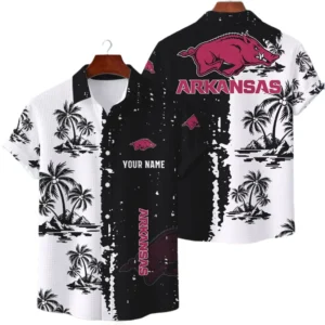 Arkansas Razorbacks Hawaiian Shirt Premium Lightweight Waffle Knit Customize Name