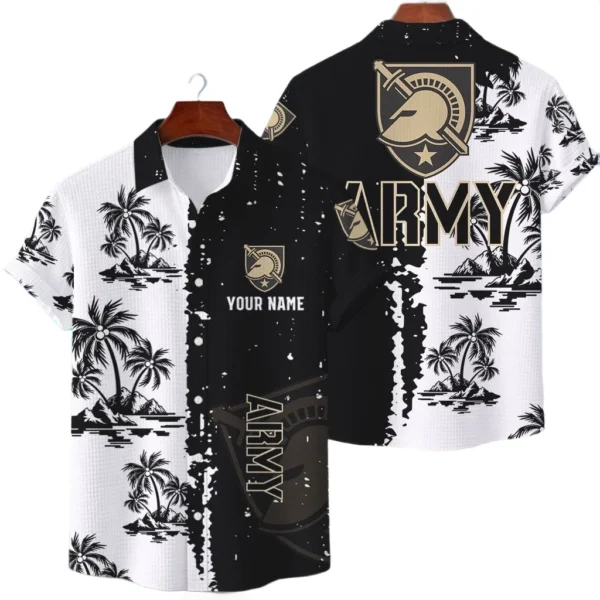 Army Black Knights Hawaiian Shirt Premium Lightweight Waffle Knit Customize Name