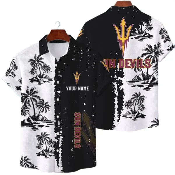 Arizona State Sun Devils Hawaiian Shirt Premium Lightweight Waffle Knit Customize Name