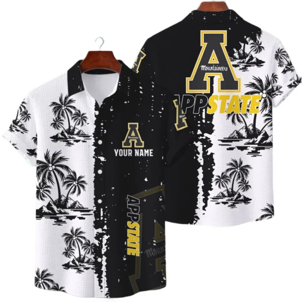 Appalachian State Mountaineers Hawaiian Shirt Premium Lightweight Waffle Knit Customize Name