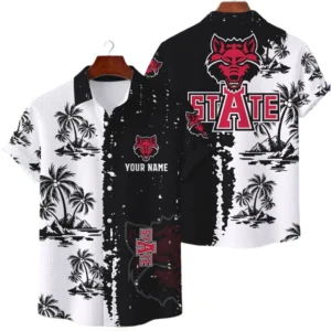 Arkansas State Red Wolves Hawaiian Shirt Premium Lightweight Waffle Knit Customize Name