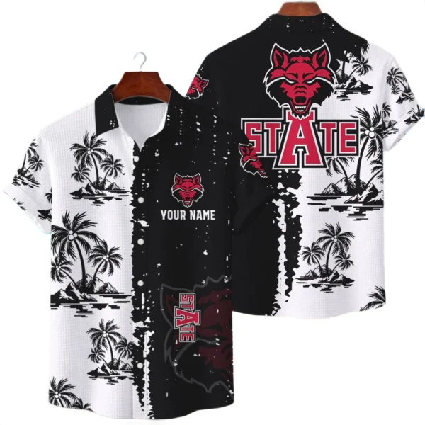 Arkansas State Red Wolves Hawaiian Shirt Premium Lightweight Waffle Knit Customize Name