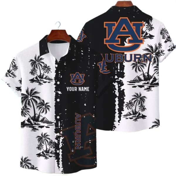 Auburn Tigers Hawaiian Shirt Premium Lightweight Waffle Knit Customize Name