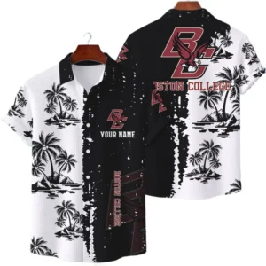 Boston College Eagles Hawaiian Shirt Premium Lightweight Waffle Knit Customize Name