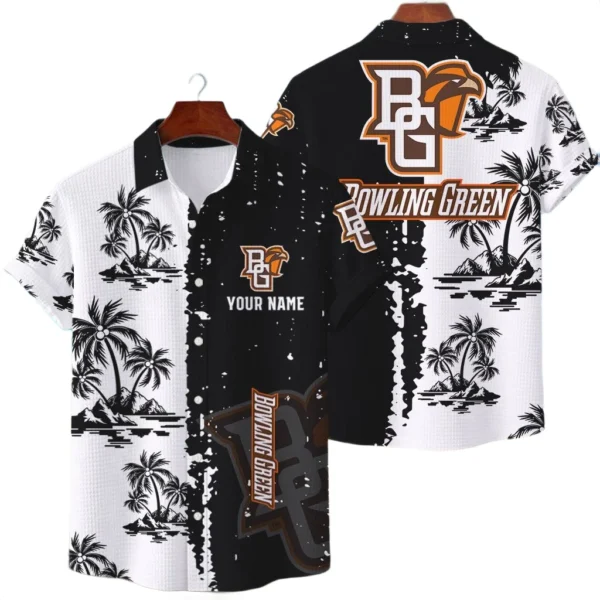 Bowling Green Falcons Hawaiian Shirt Premium Lightweight Waffle Knit Customize Name