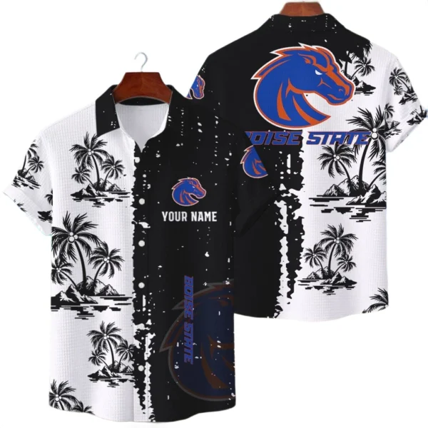 Boise State Broncos Hawaiian Shirt Premium Lightweight Waffle Knit Customize Name