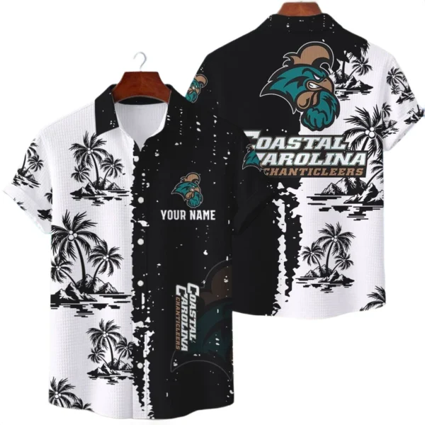 Coastal Carolina Chanticleers Hawaiian Shirt Premium Lightweight Waffle Knit Customize Name