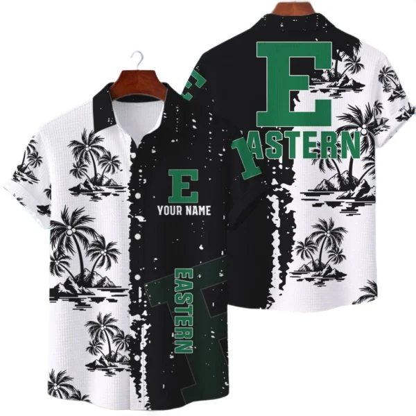 Eastern Michigan Eagles Hawaiian Shirt Premium Lightweight Waffle Knit Customize Name