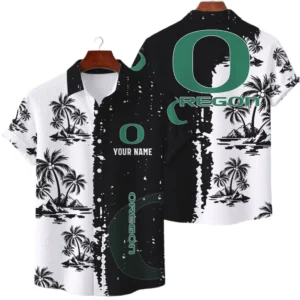 Oregon Ducks Hawaiian Shirt Premium Lightweight Waffle Knit Customize Name