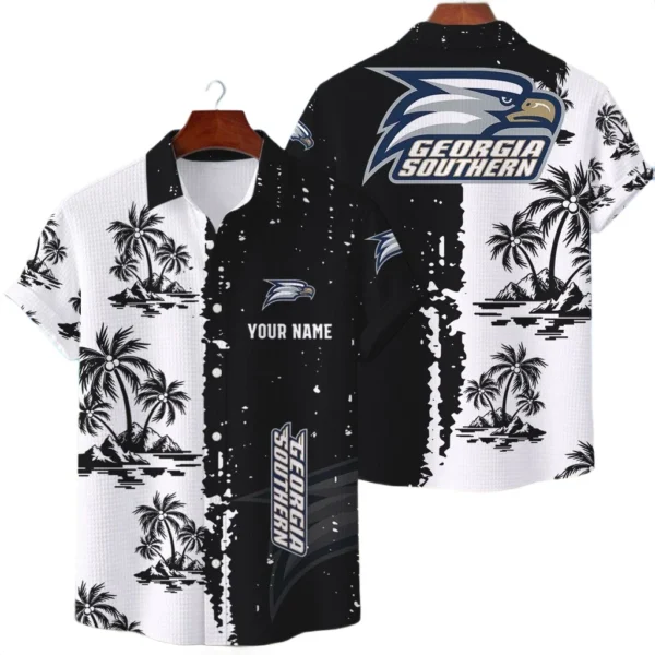 Georgia Southern Eagles Hawaiian Shirt Premium Lightweight Waffle Knit Customize Name