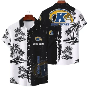 Kent State Golden Flashes Hawaiian Shirt Premium Lightweight Waffle Knit Customize Name