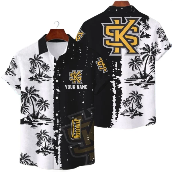Kennesaw State Owls Hawaiian Shirt Premium Lightweight Waffle Knit Customize Name