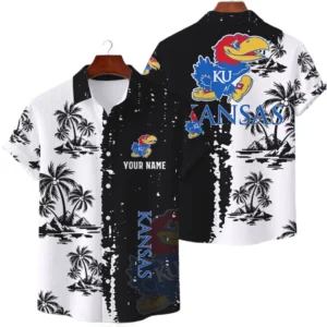 Kansas Jayhawks Hawaiian Shirt Premium Lightweight Waffle Knit Customize Name