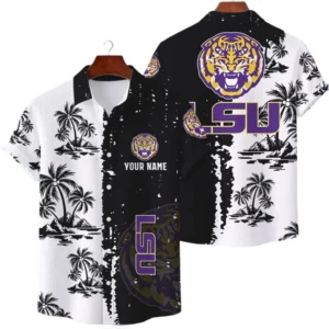 LSU Tigers Hawaiian Shirt Premium Lightweight Waffle Knit Customize Name