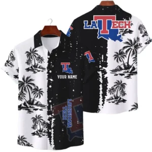 Louisiana Tech Bulldogs Hawaiian Shirt Premium Lightweight Waffle Knit Customize Name