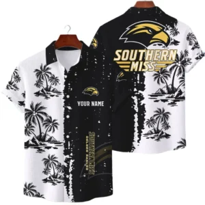 Southern Miss Golden Eagles Hawaiian Shirt Premium Lightweight Waffle Knit Customize Name