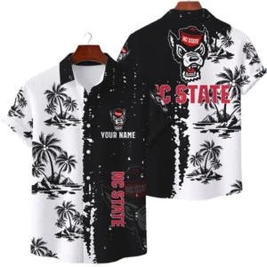 NC State Wolfpack Hawaiian Shirt Premium Lightweight Waffle Knit Customize Name