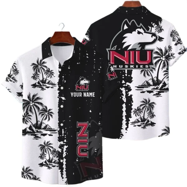 Northern Illinois Huskies Hawaiian Shirt Premium Lightweight Waffle Knit Customize Name