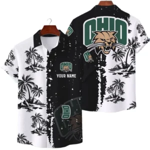 Ohio Bobcats Hawaiian Shirt Premium Lightweight Waffle Knit Customize Name