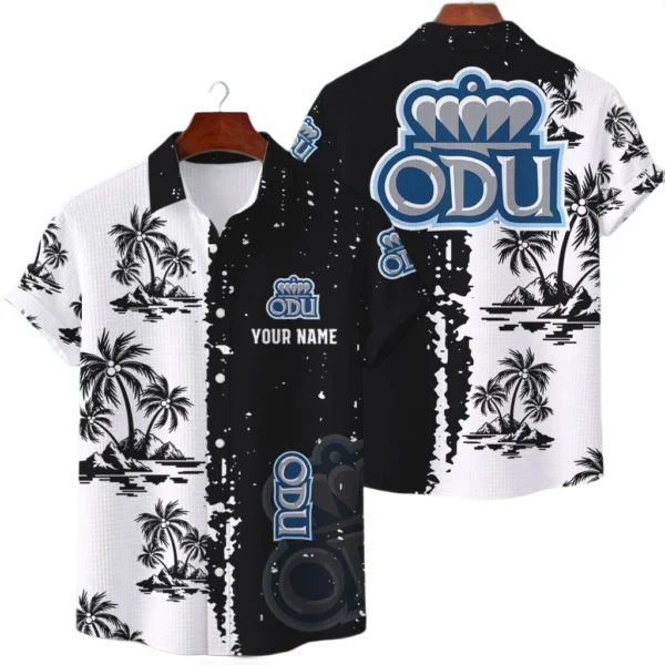 Old Dominion Monarchs Hawaiian Shirt Premium Lightweight Waffle Knit Customize Name