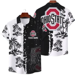 Ohio State Buckeyes Hawaiian Shirt Premium Lightweight Waffle Knit Customize Name