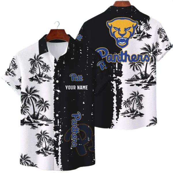 Pittsburgh Panthers Hawaiian Shirt Premium Lightweight Waffle Knit Customize Name