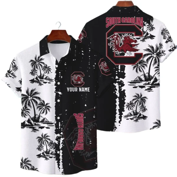 South Carolina Gamecocks Hawaiian Shirt Premium Lightweight Waffle Knit Customize Name
