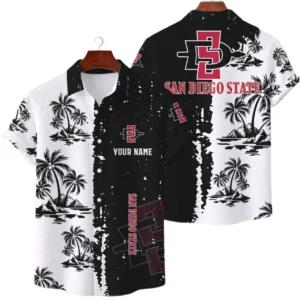 San Diego State Aztecs Hawaiian Shirt Premium Lightweight Waffle Knit Customize Name