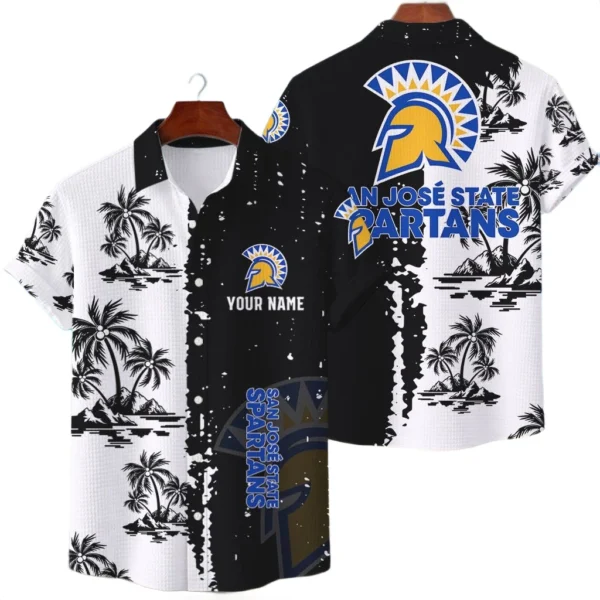 San Jose State Spartans Hawaiian Shirt Premium Lightweight Waffle Knit Customize Name